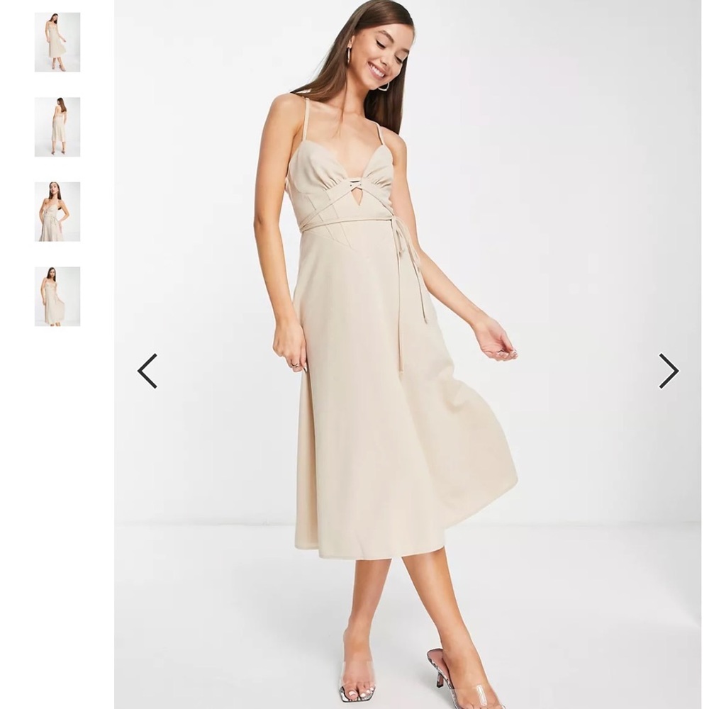 ASOS straps cupped skater midi wedding guest dress